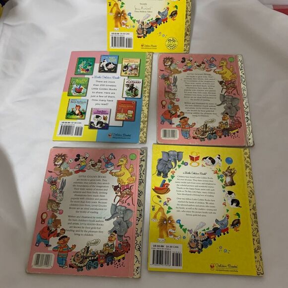 lot of 5 Vtg little golden Books:the fuzzy ducklyn, a day at the seashore, Bambi - Picture 8 of 12